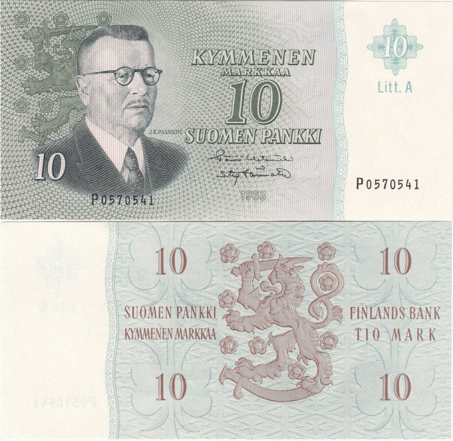 10 Markkaa 1963 Litt.A P0570541